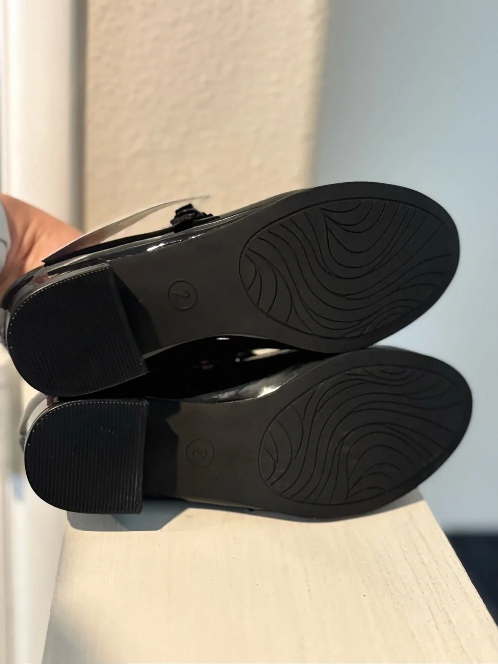 NEW Cat & Jack Avi Black Adjustable Buckle Block Heel Little Girls Size 2